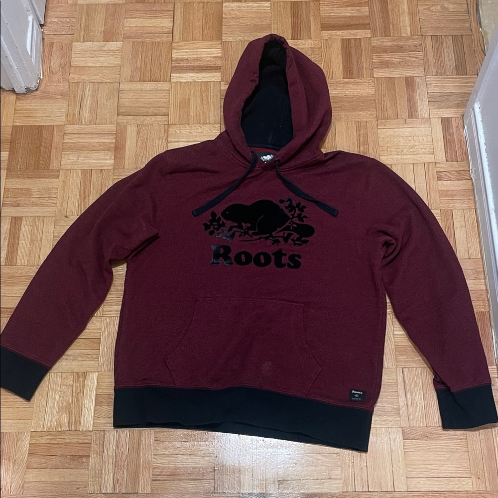 Roots Men's Dark Red Hoodie